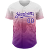 Custom White Purple-Pink 3D Pattern Design Gradient Style Animal Snake Authentic Baseball Jersey