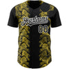 Custom Black Yellow-White 3D Pattern Design Animal Snake Authentic Baseball Jersey