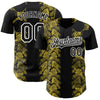 Custom Black Yellow-White 3D Pattern Design Animal Snake Authentic Baseball Jersey