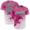 Custom Pink Kelly Green-White 3D Pattern Design Animal Eagle Authentic Baseball Jersey