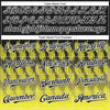 Custom Black Light Yellow-White 3D Pattern Design Lines Authentic Baseball Jersey