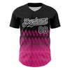 Custom Black Pink-White 3D Pattern Design Lines Authentic Baseball Jersey