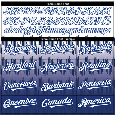 Custom White Royal 3D Pattern Design Lines Authentic Baseball Jersey