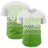 Custom White Neon Green 3D Pattern Design Lines Authentic Baseball Jersey