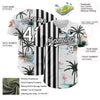 Custom White Black 3D Pattern Design Tropical Hawaii Palm Trees Authentic Baseball Jersey