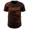 Custom Black Orange 3D Pattern Design Abstract Splatter Texture Authentic Baseball Jersey