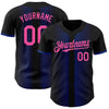 Custom Black Pink-Thunder Blue 3D Pattern Design Geometric Shapes Authentic Baseball Jersey