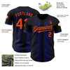 Custom Black Orange-Thunder Blue 3D Pattern Design Geometric Shapes Authentic Baseball Jersey