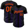 Custom Black Orange-Purple 3D Pattern Design Geometric Shapes Authentic Baseball Jersey