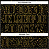 Custom Black Old Gold 3D Pattern Design Abstract Splatter Ink Authentic Baseball Jersey