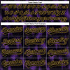 Custom Black Purple-Old Gold 3D Pattern Design Halftone Dots Authentic Baseball Jersey