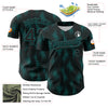 Custom Black Teal 3D Pattern Design Halftone Dots Authentic Baseball Jersey