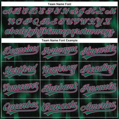 Custom Black Kelly Green-Pink 3D Pattern Design Halftone Dots Authentic Baseball Jersey