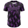 Custom Black Medium Purple 3D Pattern Design Halftone Dots Authentic Baseball Jersey