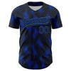 Custom Black Thunder Blue 3D Pattern Design Halftone Dots Authentic Baseball Jersey