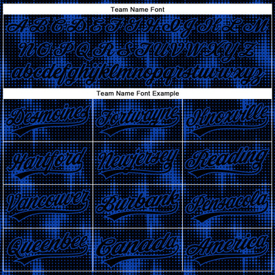 Custom Black Thunder Blue 3D Pattern Design Halftone Dots Authentic Baseball Jersey