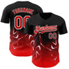 Custom Black Red-White 3D Pattern Design Lightning Authentic Baseball Jersey