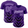 Custom Purple Black-White 3D Pattern Design Abstract Arrow Authentic Baseball Jersey