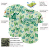 Custom White Kelly Green 3D Pattern Design Animal Butterfly Authentic Baseball Jersey