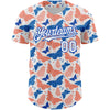 Custom White Royal 3D Pattern Design Animal Butterfly Authentic Baseball Jersey