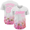 Custom White Pink 3D Pattern Design Animal Butterfly Authentic Baseball Jersey