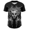 Custom Black White 3D Pattern Design Rave Skull Authentic Baseball Jersey