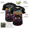 Custom Black White 3D Pattern Design Rave Tree With Eye Authentic Baseball Jersey