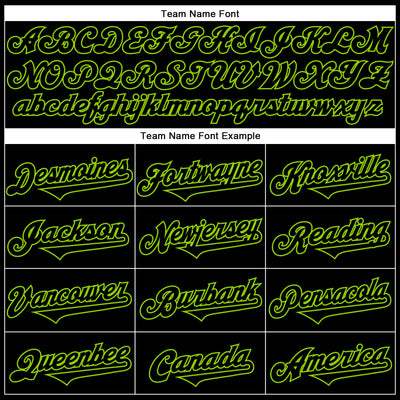 Custom Black Neon Green 3D Pattern Design Rave Monster Authentic Baseball Jersey