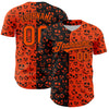 Custom Orange Black 3D Pattern Design Rave Halloween Pumpkin Authentic Baseball Jersey