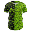 Custom Neon Green Black 3D Pattern Design Rave Halloween Pumpkin Authentic Baseball Jersey