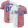 Custom White Royal Red-US Navy Blue 3D American Flag Stars Authentic Baseball Jersey