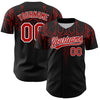 Custom Black Red-White 3D Pattern Design Gothic Style Authentic Baseball Jersey