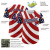 Custom White Navy-Red 3D American Flag Authentic Baseball Jersey