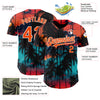 Custom Black Orange-White 3D Pattern Design Tropical Hawaii Palms Trees Authentic Baseball Jersey