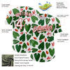 Custom White Red 3D Pattern Design Tropical Anthurium Flower Authentic Baseball Jersey