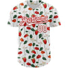 Custom White Red 3D Pattern Design Tropical Anthurium Flower Authentic Baseball Jersey