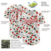 Custom White Red 3D Pattern Design Tropical Anthurium Flower Authentic Baseball Jersey