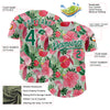 Custom White Kelly Green 3D Pattern Design Tropical Plant And Bird Authentic Baseball Jersey