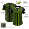 Custom Black Neon Green 3D Pattern Design Diagonal Stripes Authentic Baseball Jersey