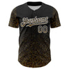 Custom Black Old Gold-White 3D Pattern Design Abstract Colorful Glittering Dot Authentic Baseball Jersey