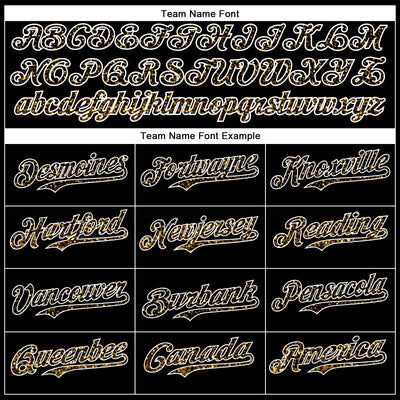 Custom Black Old Gold-White 3D Pattern Design Abstract Colorful Glittering Dot Authentic Baseball Jersey