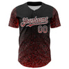 Custom Black Red-White 3D Pattern Design Abstract Colorful Glittering Dot Authentic Baseball Jersey