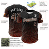 Custom Black Orange-White 3D Pattern Design Abstract Colorful Glittering Dot Authentic Baseball Jersey