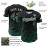 Custom Black Kelly Green-White 3D Pattern Design Abstract Colorful Glittering Dot Authentic Baseball Jersey