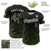 Custom Black Neon Green-White 3D Pattern Design Abstract Colorful Glittering Dot Authentic Baseball Jersey