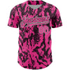 Custom Pink Black-White 3D Pattern Design Abstract Fluid Authentic Baseball Jersey