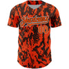 Custom Orange Black-White 3D Pattern Design Abstract Fluid Authentic Baseball Jersey