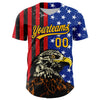 Custom Navy Gold-Red 3D American Flag Eagle And Star Authentic Baseball Jersey