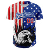 Custom White Red-Royal 3D American Flag Eagle And Star Authentic Baseball Jersey