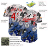 Custom White Red-Royal 3D Pattern Design American Eagle Authentic Baseball Jersey